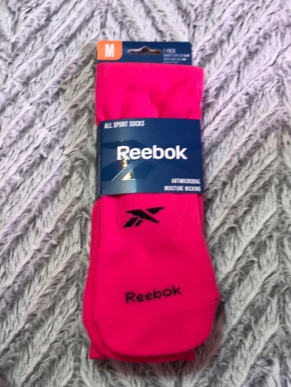 Reebok All Sport Socks, Women's 5-10 Or Youth 4-8, Medium Tall Hot Pink